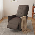 Manual Recliner Chair for Adult Velvet Reclining Chair with Chunky Cushion for Small Space Comfortable Reclining Sofa for Living Room Bedroom Home Theater Easy Assembly (Coffee)
