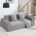 76 Cloud Loveseat Sofa Plush Corduroy Fabric 2 Seater Boneless couches Modern Small Couch for Living Room Comfy Deep Seat Sofa Apartment Office Small Spaces Light Grey