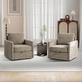Chifee &amp Vingol 29.5 W Swivel Accent Chair Set of 2 Upholstered Swivel Chairs Mid Century Modern Chair for Living RoomTaupe