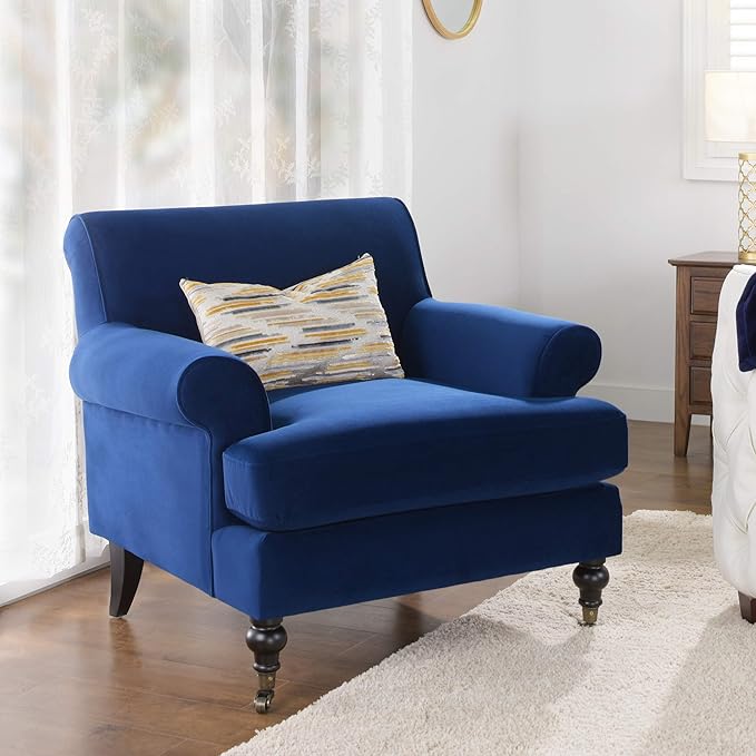 Jennifer Taylor Home Bliss 38 Lawson Living Room Accent Arm Chair with Metal Casters
