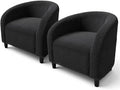 GarveeHome Accent Chair Barrel Boucle Chair Set of 2 Club Chair Sherpa Armchair Suitable for Living Room Bedroom Reception Room Office(Dark Gray)