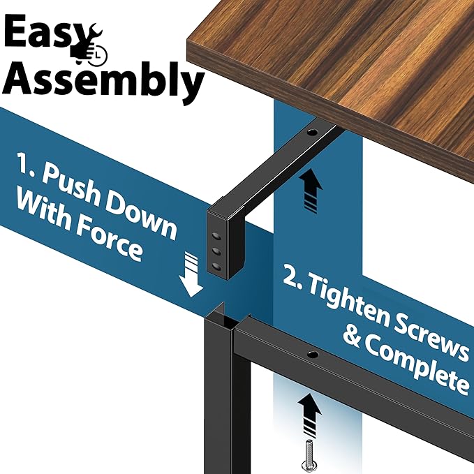 SHW Mission 48-Inch Home Office Computer Desk Walnut