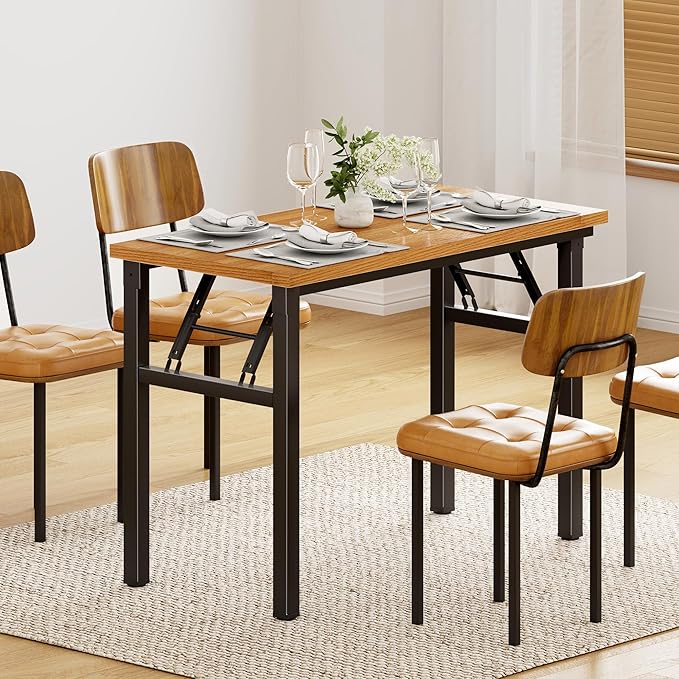 Folding Desk 31.5 inch No Assembly Folding Desks for Small Spaces Sturdy Foldable Computer Desk Multi-Purpose Home Office Desks Study Writing Desk Office Table Workstation for Home Office Outdoor
