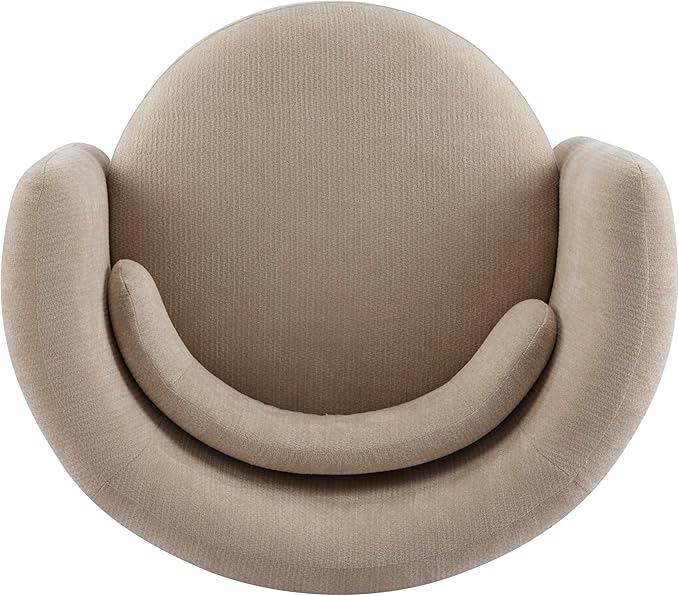 Christopher Knight Home Tanzy 360-Degree Swivel Barrel Chair Upholstered Lounge Chair Indoor Comfy Armchair with Lumbar Pillow for Living Room Thick Cushion Metal Base and Wood Frame Khaki