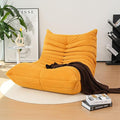 High-end Togo Bean Bag Chair Fireside Chair with Yellow Suede Fabric Cover Comfy &amp Soft Lazy Floor Lounge Sofa for Bedroom Living Room Office or Salon