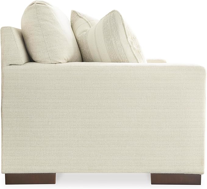Signature Design by Ashley Maggie Contemporary Upholstered Sofa with Accent Pillows Off-White