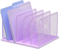 Kuntine.B Desk File Organizer Upright Mesh Desktop Organizer File Sorter Office Organization File Holder for Home Office &amp Classroom (Purple 1 Pack 5-Section)