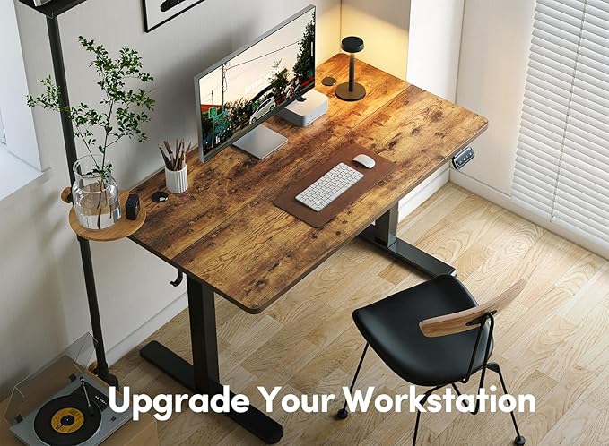 Electric Standing Desk 40 x 24 Adjustable Height Stand up Desk Sit Stand Up Desk for Home Office &amp Computer Workstation Rustic Brown