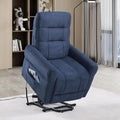 Power Lift Recliner Chair Electric Power Lift Recliner Chair for Elderly Single Seat Chenille Reclining Sofa with Side Pocket for Bedroom Living Room Office (Blue)