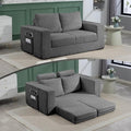 J.C.UP 69'' Convertible Sofa Bed Pull Out Loveseat Sleeper Sofa 2 Seater Boneless Folding Sofa Bed Floor Couch with Deep Seat Chaise Lounge for Living Room Bedroom No Assembly Required Gray
