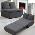 PUREMIND Twin Sofa Bed Twin Size Pull Out Sofa Beds with 2 Pillows&amp Tri-fold Mattress Linen Chair Bed Pull Out Couch Beds for Small Place Apartment Dark Grey