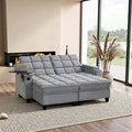 70.9'' Double Chaise Lounge with 360 Degree rotatable Side Table Comfy Corduroy Indoor Lounge Chair with Armrest Storage Cup Holder USB Port Pillow for Living Room (Light Gray)