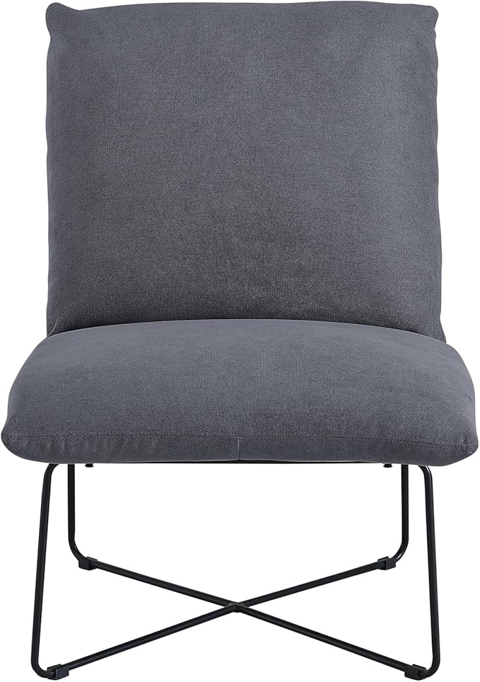 Classic Brands Eternity Upholstered Armless Accent Chair Dark Grey| Mid-Century Modern | Ergonomic