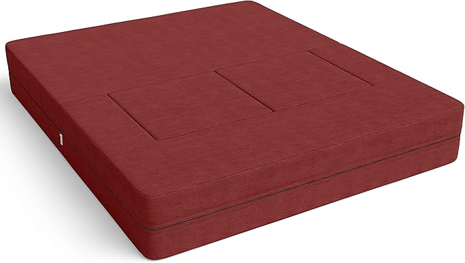 Jaxx Zipline Convertible Sleeper Loveseat &amp Ottomans Textured Microvelvet - Berry Red