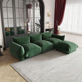 JACH 103 L-Shaped Sectional Sofa Modular Minimalist Chenille Sofas Couches Luxury Modern Couch with Reversible Chaise Ottoman for Living Room Apartment Green