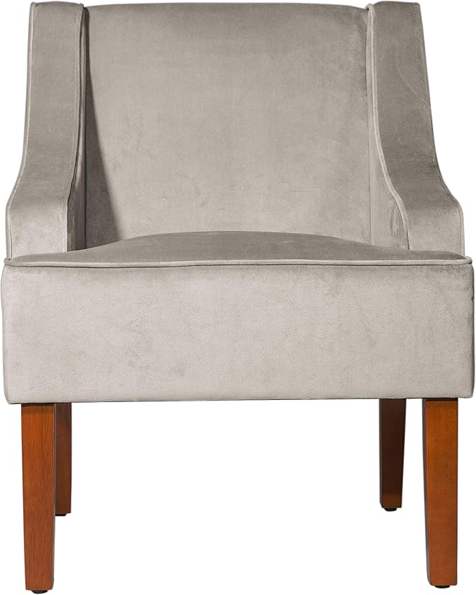 HomePop Swoop Arm Accent Chair Velvet Grey