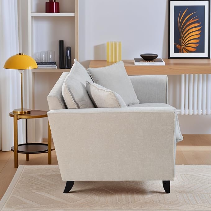 ERYE Living Room Accent Chair Modern Chenille Upholstered Wider Seat Cushion Leisure Armchair W/2 Pillows and Removable Cover for Home ApartmentBedroomOffice