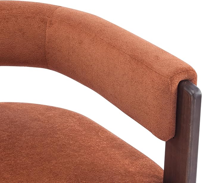 Christopher Knight Home Nettie Modern Accent Chair for Living Room Velvet Fabric Single Lounge Sofa Chair with Wooden Frame Comfy Reading Chair for Bedroom Lounge Armchair with CushionBurnt Orange