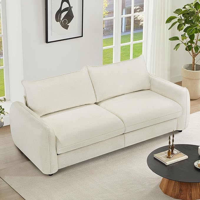 90'' Cloud Loveseat SofaChenille Fabric Couch with 3 Deep Seater Modern Love SeatComfy Thick CushionUpholstered Sofa Couch for Living Room Bedroom Apartment