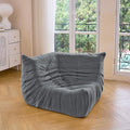 N&ampV Fireside Corner Chair Mid Century Armless Floor Sofa Soft Premium Corduroy Floor Lounge Chair Foam Sofa Accent Chair for Living Room Bedroom and Office (Frost Grey)