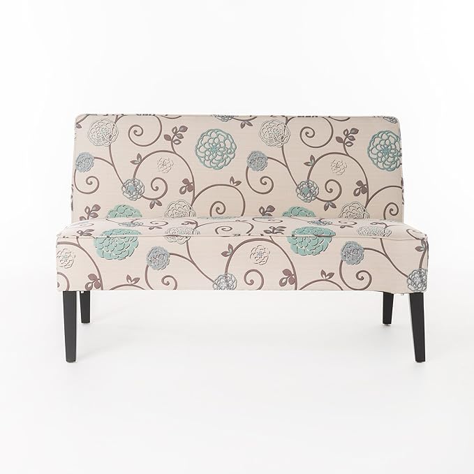 Christopher Knight Home Dejon Fabric Love Seat White And Blue Floral