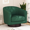360° Swivel Accent Chairs Modern Bucket Chair Corduroy Barrel Armchair Comfy Boucle Chair Single Sofa for Living Room Bedroom. Green
