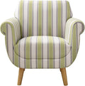VANOMi Mid-Century Accent Chair with Stripe Pattern Modern Linen Fabric Armchair with Wood Legs Club Chair for Living Room Comfy Upholstered Side Chairs for Bedroom Reading Small Place (Green)