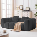 Loveseat Sofa Comfy Deep Seat Boneless Couch with 2 Pillows Modern Cloud Couch Upholstered 3-Seater Boucle Couches for Living Room Bedroom Apartment(Grey)