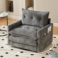 Oversized 360° Swivel Accent Armchair Nursing Chair and a Half with Side Pockets and Wide armrest Solid Metal Base Comfortable Single Sofa Chair for Living RoomBedroom Reading Room (Gray)