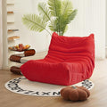 N&ampV Fireside Mid Century Armless Floor Sofa Soft Premium Corduroy Floor Lounge Chair Foam Sofa Accent Chair for Living Room Bedroom and Office (Red)
