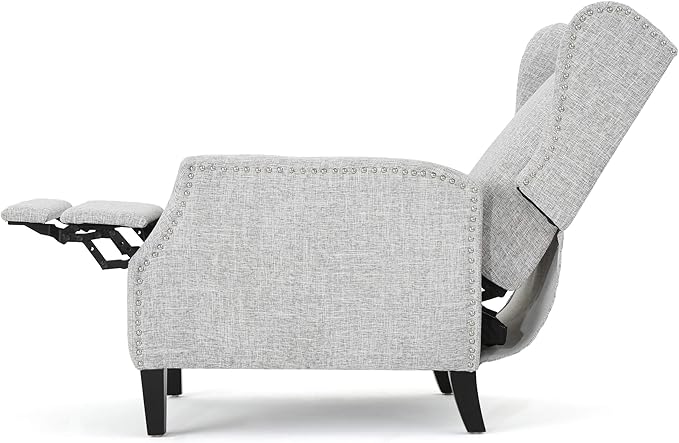Christopher Knight Home Ellyn Fabric Recliner (Set of 2) Light Gray Tweed Dark Brown