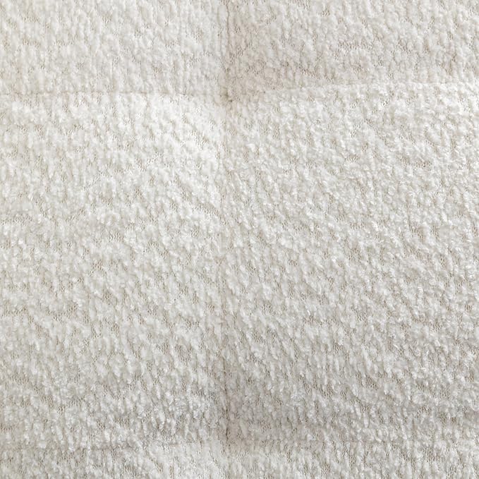 Roundhill Furniture Movile Boucle Tufted Accent Chair with Oversized Seating White