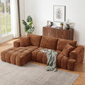 Luxury 108 L Shape Boneless Couches for Living Room Chenille Modular Sectional Cloud Sofa Couch W/Deep Seat &amp Pillows Memory Foam Couch W/Oversized Chaise (Orange Left Facing Chaise)