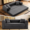 4-in-1 Folding Convertible Sofa Bed 78 Inch Faux Leather Boneless Couch Loveseat Sleeper with Pull Out Bed Floor Sofa Modular Futon Teddy Sofa for Living Room Bedroom Lounge Gray