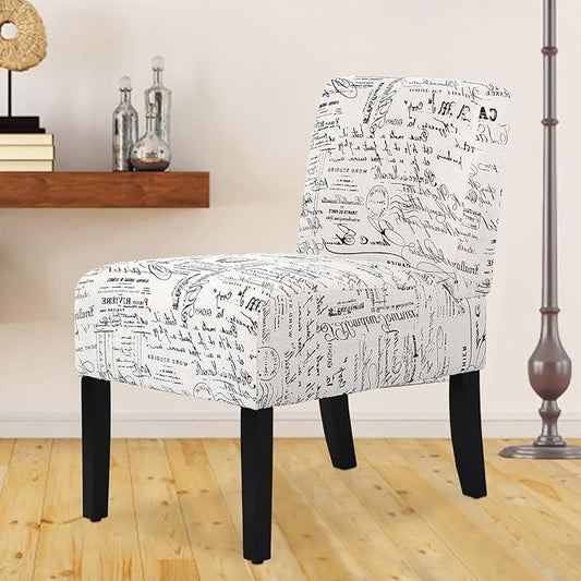 Armless Fabric Accent Chairs for Living Room Chairs Modern Arm Chair with Thick Cushion &amp Solid Wood Legs Reading Chairs for Bedrooms Chair Mid Century Sofa Club Chair Side Chairs for Living Ro