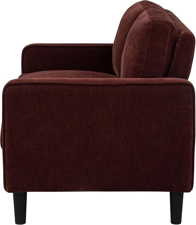 Coaster Home Furnishings - Ruth - Fabric - Upholstered Loveseat with Slim Track Arms Attached Cushions Angled Legs - Transitional Style - Living Room - 54-Inch - Rust - 511212