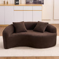 67 Modular Sectional Loveseat Sofa Chenille Upholstered Cloud Couch with S-Shaped Cushion Boneless Couch Sleeper Deep Seat Sofa with Throw Pillows for Living Room (Brown) | Chenille Comfortable
