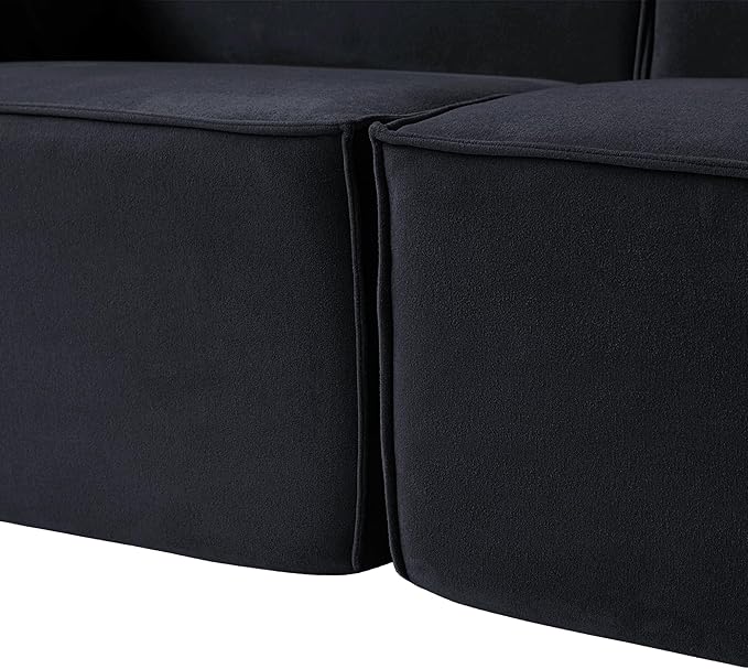 Modular Sectional Sofa Couch150 U-Shaped Cloud Couch Minimalist 6 Seater Sofa Convertible Couches for Living RoomBlack