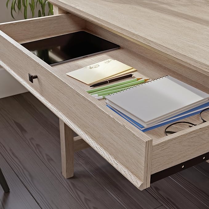 Sauder East Adara Single Pedestal Desk Cascade Oak Finish