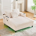 KEIKI 50 W Corduroy Oversized Recliner Single Sofa Longue with Deep Seat3 PillowsUSB ChargingCup Holder and Side Pocket