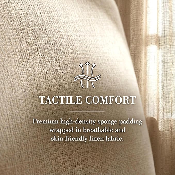 VESCASA 23.2 W Accent Chair with Arms Comfy Farmhouse Side Chair with Upholstered Seat Mid Century Modern Reading Chair with White Wash Wood Legs for Living Room/Bedroom White Linen