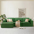 108 Boneless Cloud Couch Sectional No Assembly Required Modular Sofa with Deep Seat for Living Room L Shaped Couch with Ottoman Snowflake Fabric and Memory Sponge Moss Green