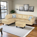L Shaped Couch Sectional Couches for Living Room Upholstered Microfiber 3 Pieces Modular Sectional Sofa with Chaise Ottoman with Storage for Living Room and Small Apartment Beige