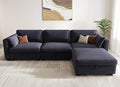 KKL Sofa Couches for Living Room - 113 L Shaped Modular Sectional Sofa with Adjustable Backrest Oversize Couch Down Filled Sectional Sofa with Storage Ottoman Chenille Blue