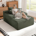 67 Inch Chaise Lounge Chair Indoor Oversized Corduroy Upholstered Boneless Sofa Bed with Amrests and 2 Pillows Cloud Sleeper Couch Reading Chair for Living Room