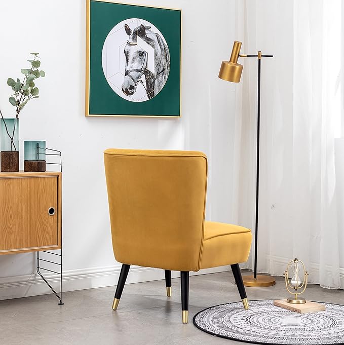 Elon Contemporary Velvet Upholstered Accent Chair Gold