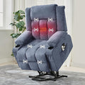 Large Power Lift Recliner Chair for Elderly with Massage and Heat 3 Positions 2 Side Pockets and 2 Cup Holders USB Ports