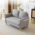 VINGLI 47 Small Couch Linen Loveseat Sofa Light Grey Mini Couch Mid Century Modern Decor Love Seat for Small Spaces Living Room Bedroom Play Room