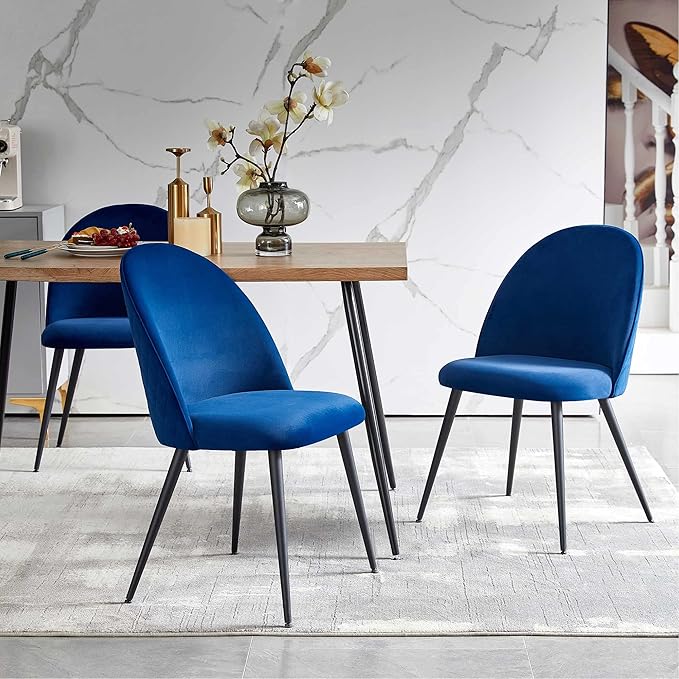 Modern Dining Table Set for 4Stylish Rectangular Kitchen Table with Chairs Set Compact Breakfast Dinner Table Set &amp Armlss Beautiful Dining Chair Velvet with Strong Metal Legs for Indoor