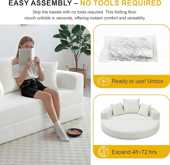 Casaphoria 67'' Sleeper Sofa for Small SpacesConvertible Foldable Couch Bed with ArmrestsSpace Saving Guest Bed for ApartmentsDormsLiving Room(Beige)